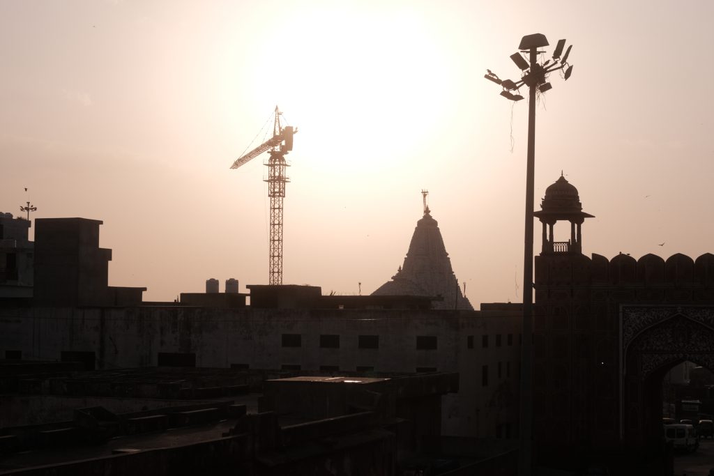 Temple Silhouette at Sunset